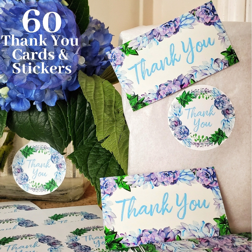 Poshmark Thank You Cards Poshmark Stickers Blue Flower Hydrangea Spring Floral